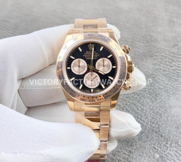 VS Factory Counterweight Rolex Daytona 126505-0001 Rose Gold Black Dial Replica Watch