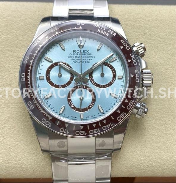 VS Factory Counterweight Rolex Daytona 126506-0001 40mm Full Platinum Ice Blue Dial Replica Watch