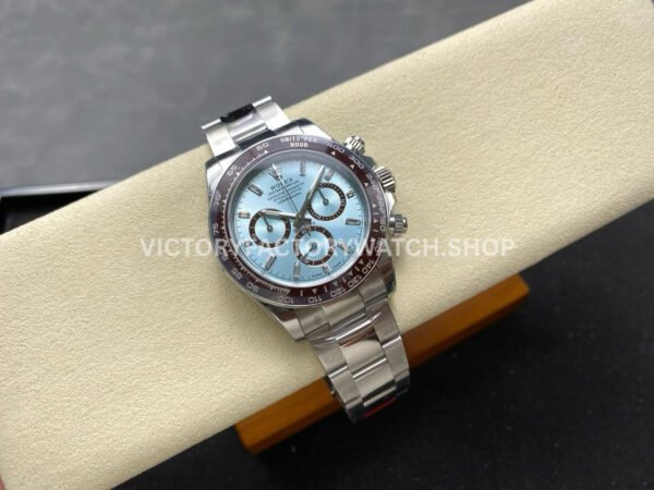 VS Factory Counterweight Rolex Daytona 126506-0002 40mm Full Platinum Ice Blue Diamond Baguette Dial