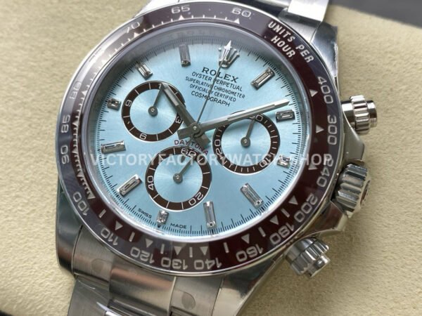 VS Factory Counterweight Rolex Daytona 126506-0002 40mm Full Platinum Ice Blue Diamond Baguette Dial