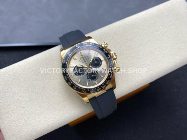 VS Factory Counterweight Rolex Daytona 126518LN-0012 40mm Yellow Gold Rubber Strap Black Eye Champagne Dial
