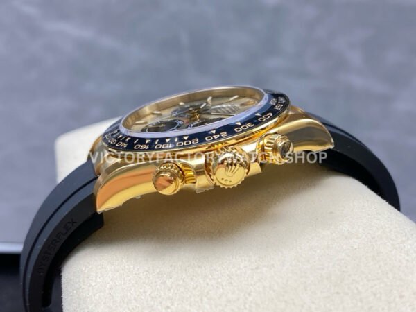 VS Factory Counterweight Rolex Daytona 126518LN-0012 40mm Yellow Gold Rubber Strap Black Eye Champagne Dial