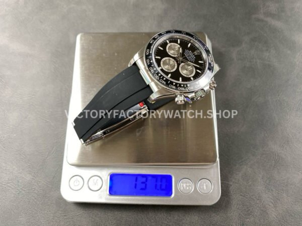 VS Factory Counterweight Rolex Daytona 126519LN-0002 40mm White Gold Oysterflex Silver Eye Black Dial