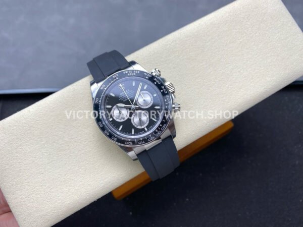VS Factory Counterweight Rolex Daytona 126519LN-0002 40mm White Gold Oysterflex Silver Eye Black Dial