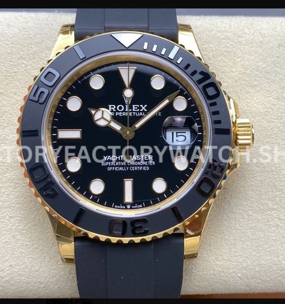 VS Factory Counterweight Rolex Yacht-Master 226658 42mm Yellow Gold Oysterflex Black Dial (10) yacht master 226658 black dial gold replica