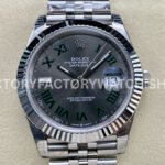 VS Factory Rolex Wimbledon Datejust 126334 41mm Full 904L Roman Number Grey Dial Jubilee Replica Watch