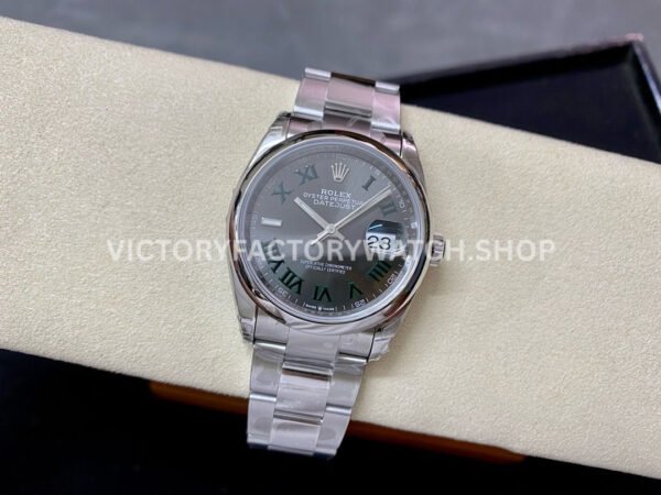 VS Factory Rolex Datejust 126200-0018 36mm Smooth Bezel Full 904L Roman Number Grey Dial
