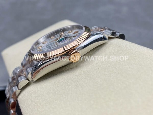 VS Factory Rolex Datejust 126231-0039 36mm Half Rose Gold Diamond Fluted Motif Silver Dial Jubilee