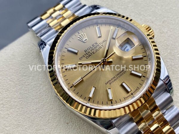 VS Factory Rolex Datejust 126233-0015 36mm Half Yellow Gold Champagne Dial Jubilee