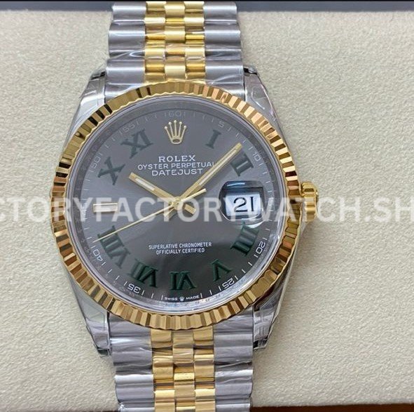 VS Factory Rolex Datejust 126233-0035 36mm Roman Number Grey Dial )Super Clone Watch