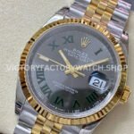 VS Factory Rolex Datejust 126233-0035 36mm Half Yellow Gold Roman Number Grey Dial Jubilee