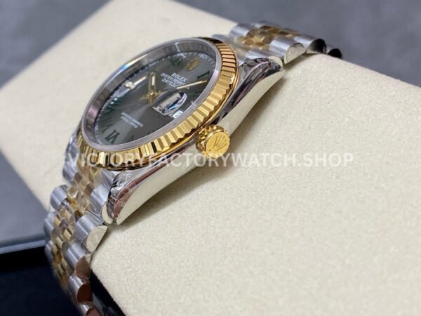 VS Factory Rolex Datejust 126233-0035 36mm Half Yellow Gold Roman Number Grey Dial Jubilee