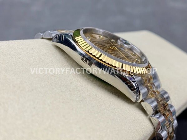 VS Factory Rolex Datejust 126233-0045 36mm Half Yellow Gold Diamond Fluted Motif Champagne Dial Jubilee