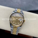 VS Factory Rolex Datejust 126233-0045 36mm Half Yellow Gold Diamond Fluted Motif Champagne Dial Jubilee
