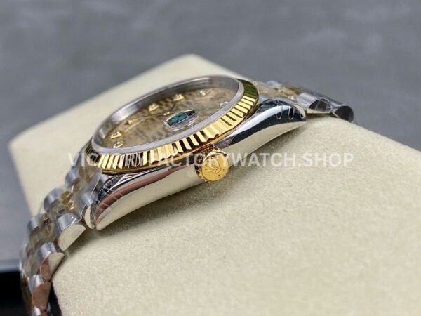 VS Factory Rolex Datejust 126233-0045 36mm Half Yellow Gold Diamond Fluted Motif Champagne Dial Jubilee