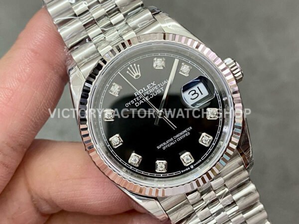 VS Factory Rolex Datejust 126234-0027 36mm Full 904L Diamond Black Dial Jubilee