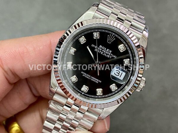 VS Factory Rolex Datejust 126234-0027 36mm Full 904L Diamond Black Dial Jubilee