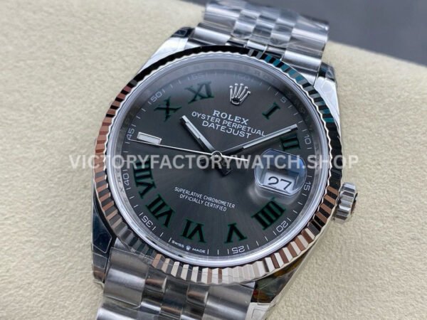 VS Factory Rolex Datejust 126234-0045 36mm Full 904L Roman Number Grey Dial Jubilee