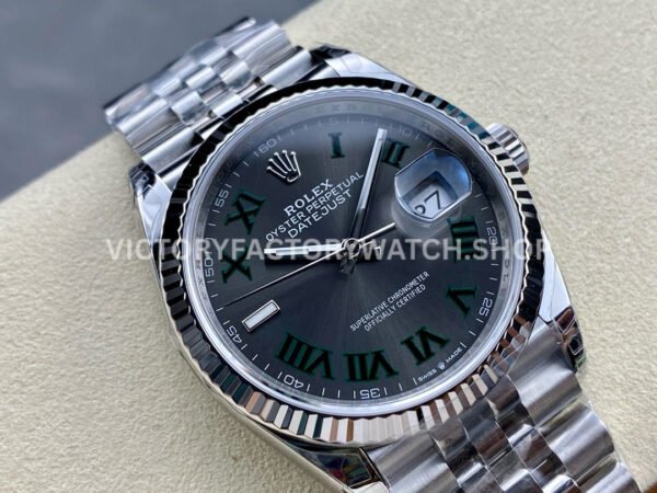 VS Factory Rolex Datejust 126234-0045 36mm Full 904L Roman Number Grey Dial Jubilee