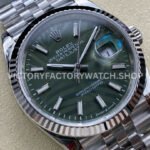 VS Factory Rolex Datejust 126234-0047 36mm Full 904L Olive Green Palm Motif Dial Jubilee