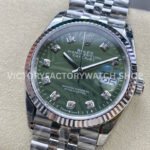 VS Factory Rolex Datejust 126234-0055 36mm Full 904L Diamond Olive Green Palm Motif Dial Jubilee (1) VS Factory Rolex Datejust 126234-0055 36mm Full 904L Diamond Olive Green Palm Motif Dial Jubilee