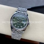 VS Factory Rolex Datejust 126234-0055 36mm Full 904L Diamond Olive Green Palm Motif Dial Jubilee (4) VS Factory Rolex Datejust 126234-0055 36mm Full 904L Diamond Olive Green Palm Motif Dial Jubilee