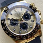 VS Factory Rolex Daytona 116518LN-0048 40mm Yellow Gold Oysterflex Black Eye Gold Dial