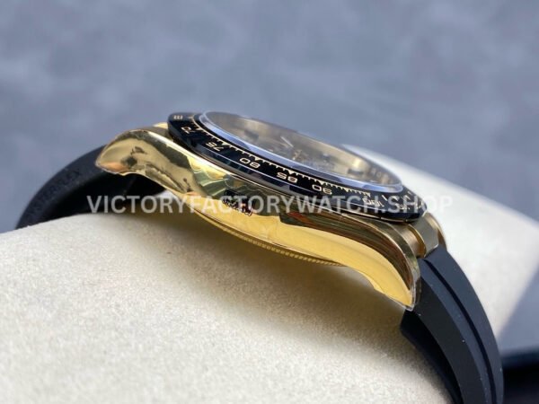VS Factory Rolex Daytona 116518LN-0048 40mm Yellow Gold Oysterflex Black Eye Gold Dial