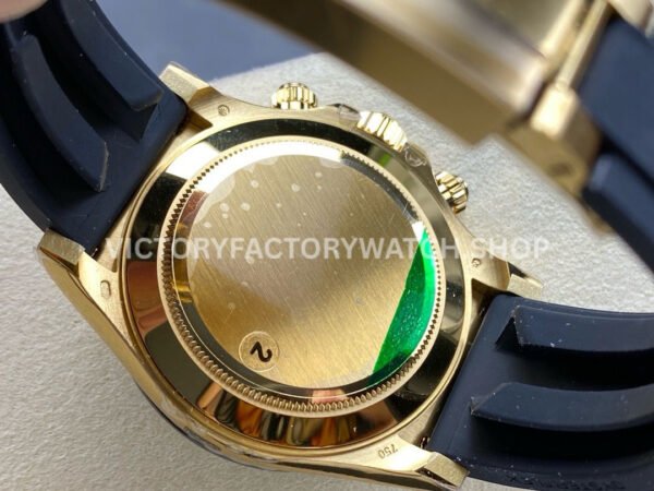 VS Factory Rolex Daytona 116518LN-0048 40mm Yellow Gold Oysterflex Black Eye Gold Dial