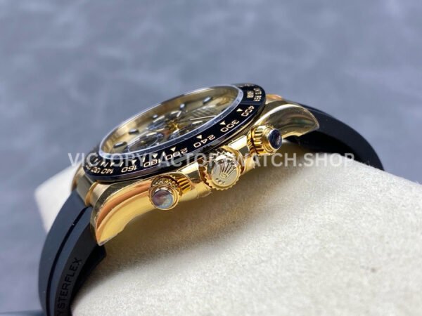 VS Factory Rolex Daytona 116518LN-0048 40mm Yellow Gold Oysterflex Black Eye Gold Dial