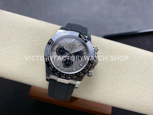 VS Factory Rolex Daytona 116519LN-0027 40mm White Gold Oysterflex Black Eye Grey Dial (1) VS Factory Rolex Daytona 116519LN-0027 40mm White Gold Oysterflex Black Eye Grey Dial