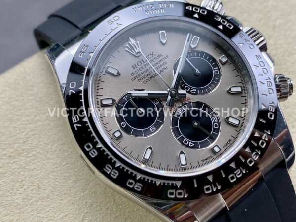 VS Factory Rolex Daytona 116519LN-0027 40mm White Gold Oysterflex Black Eye Grey Dial (2) VS Factory Rolex Daytona 116519LN-0027 40mm White Gold Oysterflex Black Eye Grey Dial