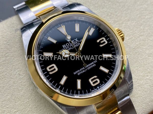 VS Factory Rolex Explorer 124273 36mm Half Yellow Gold Black Dial