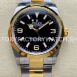 VS Factory Rolex Explorer 124273 36mm Half Yellow Gold Black Dial Super clone