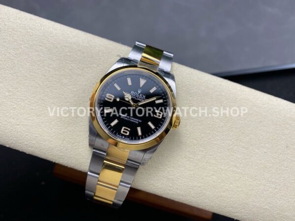 VS Factory Rolex Explorer 124273 36mm Half Yellow Gold Black Dial