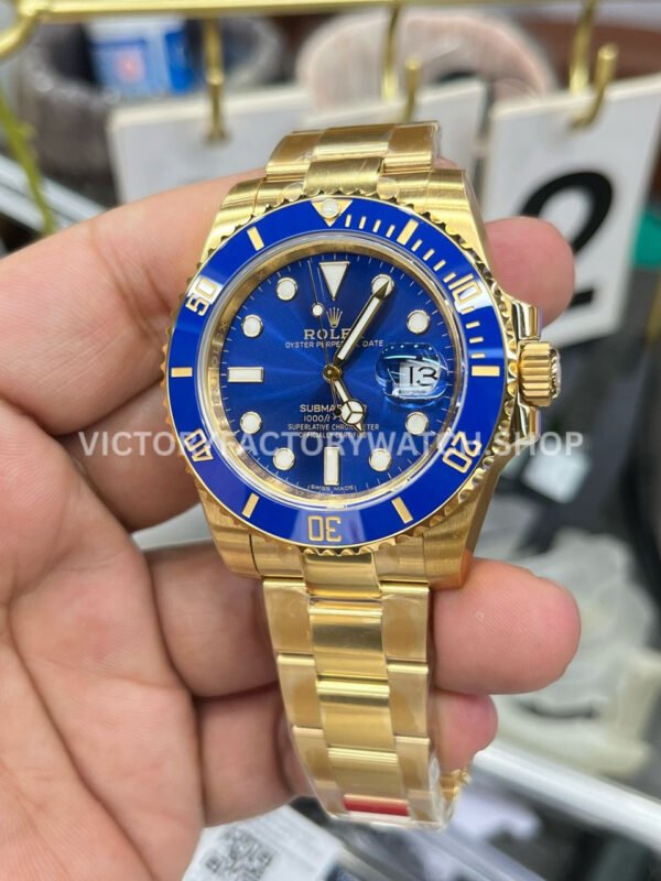 VS Factory Rolex Submariner 116618LB 40mm Full Yellow Gold Blue Dial