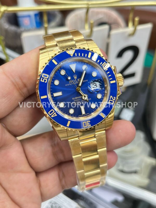 VS Factory Rolex Submariner 116618LB 40mm Full Yellow Gold Blue Dial