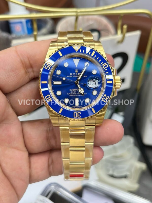 VS Factory Rolex Submariner 116618LB 40mm Full Yellow Gold Blue Dial Super clone
