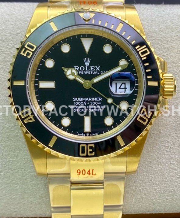VS Factory Rolex Submariner 126618LN 41mm Full Yellow Gold Black Dial Super clone