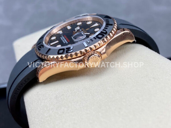 VS Factory Rolex Yacht-Master 126655 40mm Rose Gold Oysterflex Black Dial