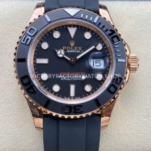 VS Factory Rolex Yacht-Master 126655 40mm Rose Gold Oysterflex Black Dial Super clone