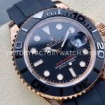VS Factory Rolex Yacht-Master 126655 40mm Rose Gold Oysterflex Black Dial