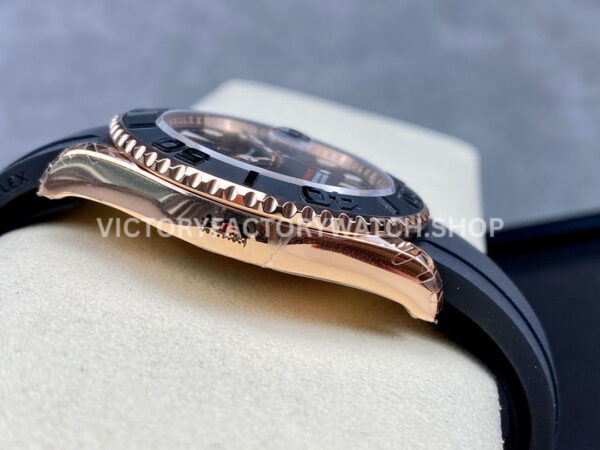 VS Factory Rolex Yacht-Master 126655 40mm Rose Gold Oysterflex Black Dial