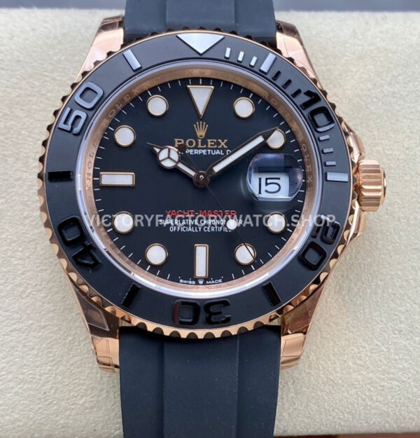 yacht master 126655 oysterflex black dial replica