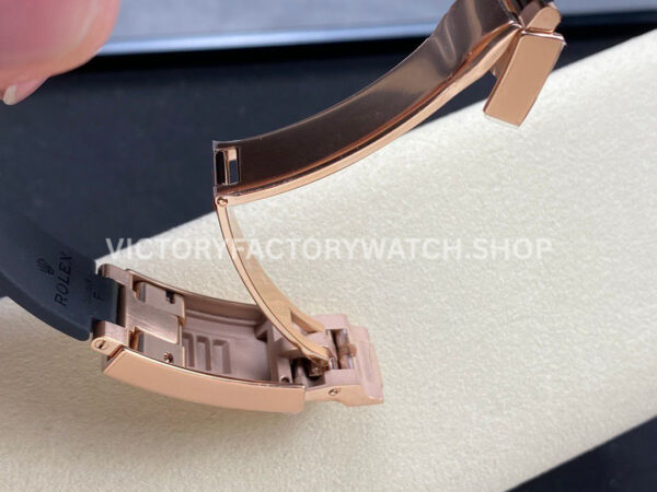 VS Factory Rolex Yacht-Master 126655 40mm Rose Gold Oysterflex Black Dial