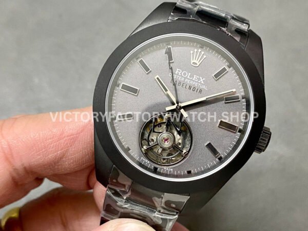 YS Factory Rolex Tourbillons Label Noir 116400 LNT01HS 40mm Black PVD-coated Grey Dial (3) YS Factory Rolex Tourbillons Label Noir 116400 LNT01HS 40mm Black PVD-coated Grey Dial
