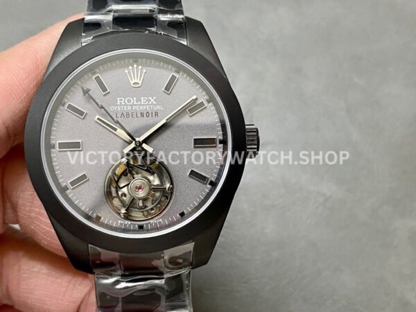 YS Factory Rolex Tourbillons Label Noir 116400 LNT01HS 40mm Black PVD-coated Grey Dial (4) label noir black pvd