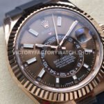 ZF Factory CounterWeight Rolex Sky-Dweller 336235-0002 42mm Rose Gold OysterFlex Brown Dial (9) ZF Factory Counterweight Rolex Sky-Dweller 336235-0002 42mm Rose Gold OysterFlex Brown Dial