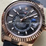 ZF Factory CounterWeight Rolex Sky-Dweller 336235-0004 42mm Rose Gold Rubber Strap Grey Dial (4) ZF Factory Counterweight Rolex Sky-Dweller 336235-0004 42mm Rose Gold OysterFlex Grey Dial
