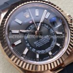 ZF Factory CounterWeight Rolex Sky-Dweller 336235-0004 42mm Rose Gold Rubber Strap Grey Dial (5) ZF Factory Counterweight Rolex Sky-Dweller 336235-0004 42mm Rose Gold OysterFlex Grey Dial